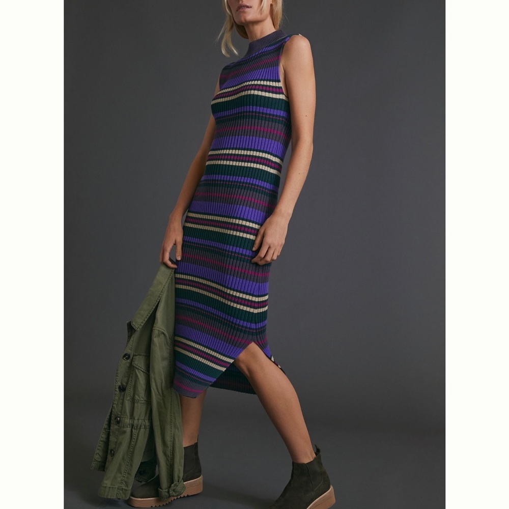 Anthropologie Anne Ribbed Midi Dress​